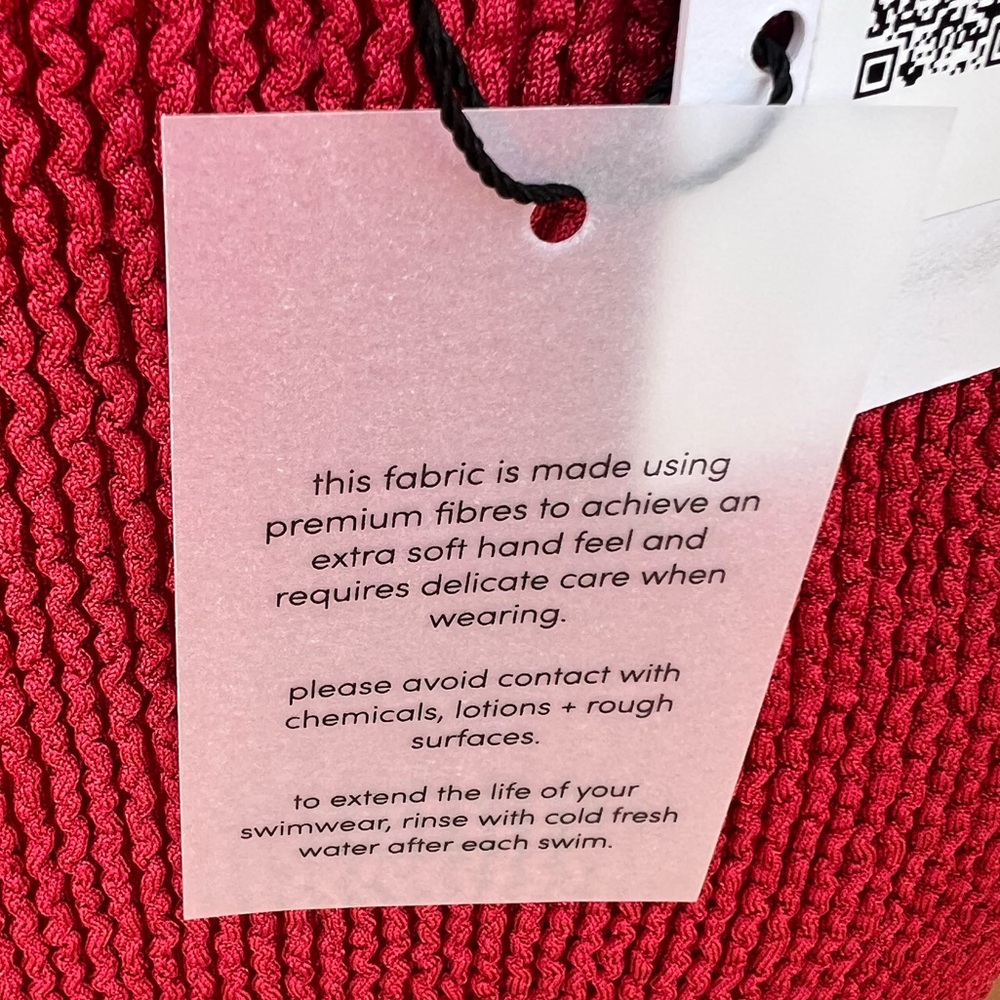 Bond-Eye Australian ‘Baywatch Red’/Blood Orange Shimmer One-Piece Swimsuit, NWT - Picture 7 of 16